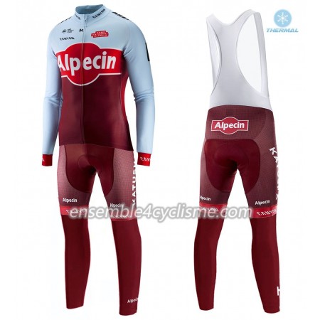 Tenue Maillot M/L + Collant à Bretelles 2018 Team Katusha-Alpecin Hiver Thermal Fleece N001